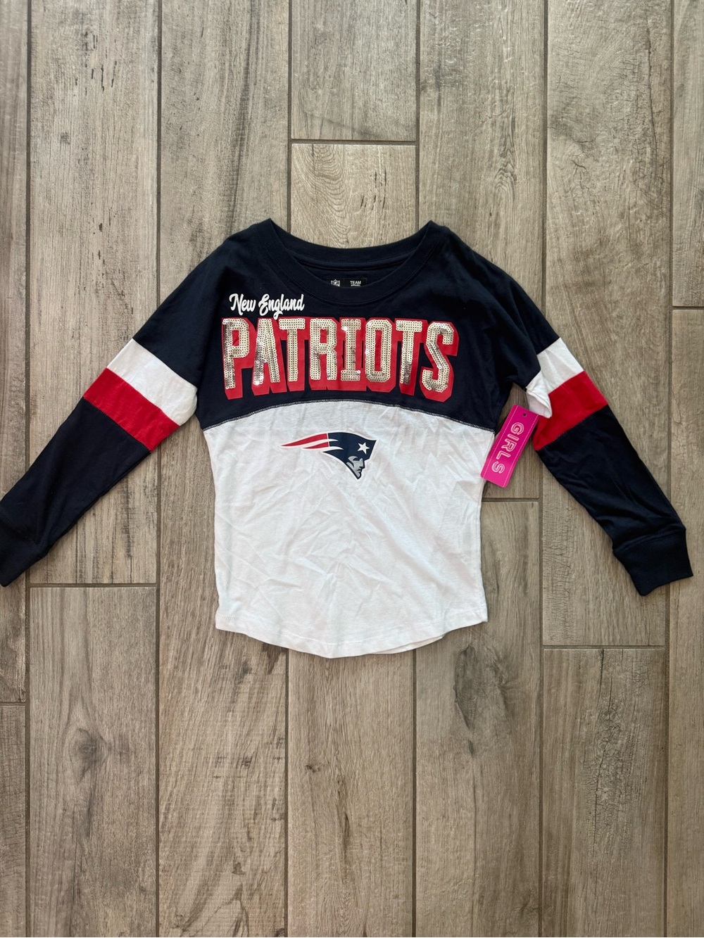 Girls' Long Sleeve nfl New England patriots shirt